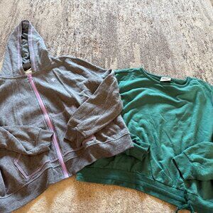 Girl Scouts Teen 2X  Green Sweatshirt and Hooded lightweight sweatshirt Girls